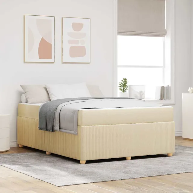 vidaXL Bedframe Crème 140 x 200 cm Stof