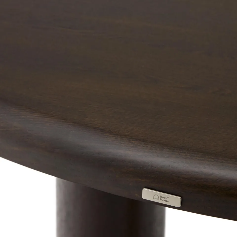 Kave Home Ronde Eettafel 'Mailen' Essen, 120cm, kleur Donkerbruin, foto 6