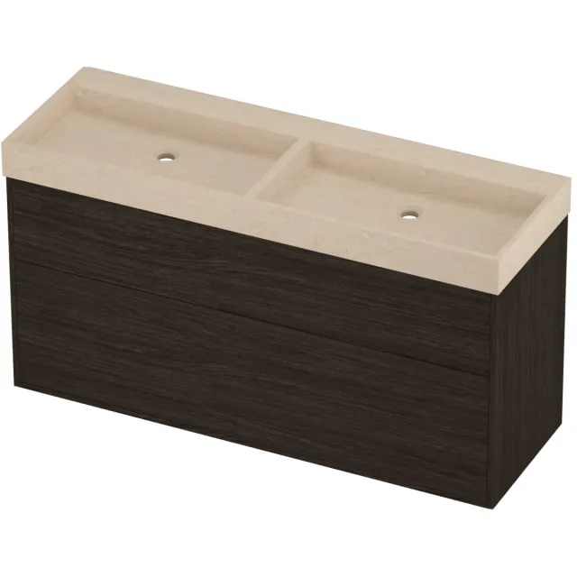 Proline Evoli Badmeubelset Hardsteen Loft Dubbel 140x46x75 cm Sand Stone Mokka Oak Eiken