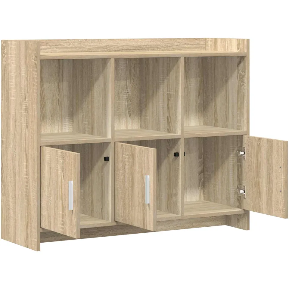 vidaXL Dressoir Sonoma Eiken 98,5 x 33 x 80 cm Bewerkt hout, foto 4