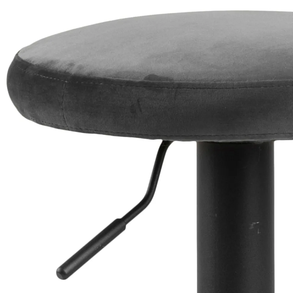 Lisomme Emma velvet barkruk donkergrijs - 80 cm, foto 5