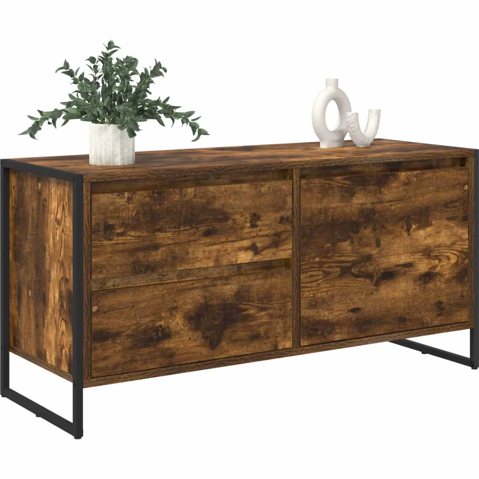 vidaXL TV-kast 100 x 36 x 49.5 cm Gerookt eiken Bewerkt hout