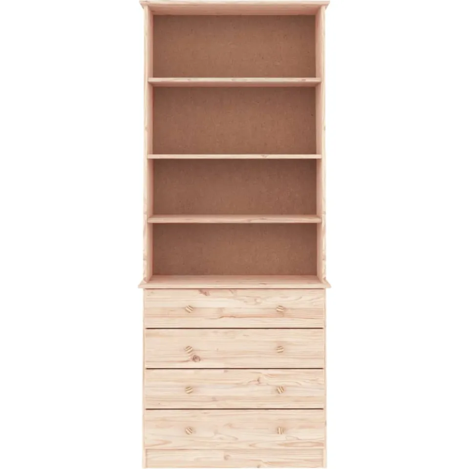 vidaXL Boekenkast met lades ALTA 77x35x186,5 cm massief grenenhout Bruin