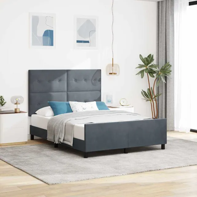 vidaXL Boxspringbed met hoofdeinde Donkergrijs 160 x 200 cm Fluweel