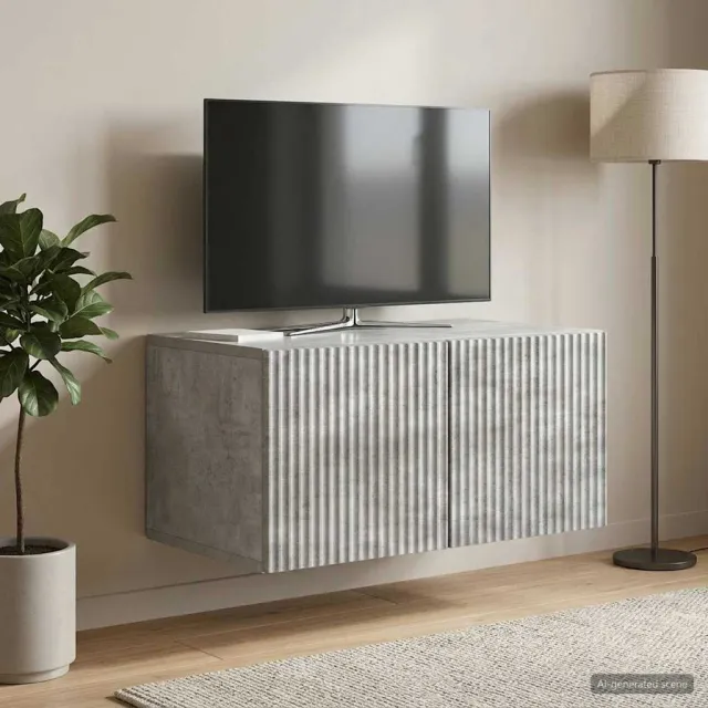 vidaXL Wandbeugel TV-kast 59,5 x 41 x 30 cm Betongrijs Bewerkt hout