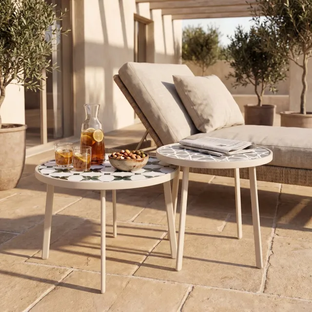 casa.pro Bijzettafel Faeto set van 2 voor buiten champagne casa.pro