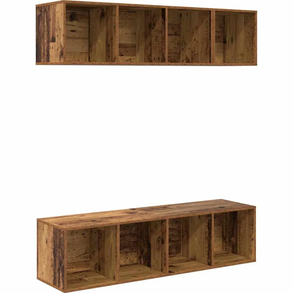 vidaXL Tv-meubelset 3 st Oud Hout Bewerkt hout bruin, foto 3