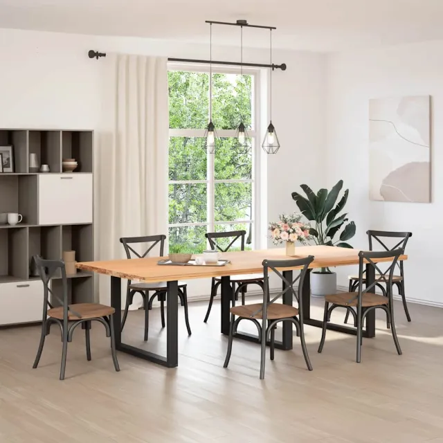 vidaXL Eettafelpoten 3 st U-vormig 100x(72-73) cm staal zwart
