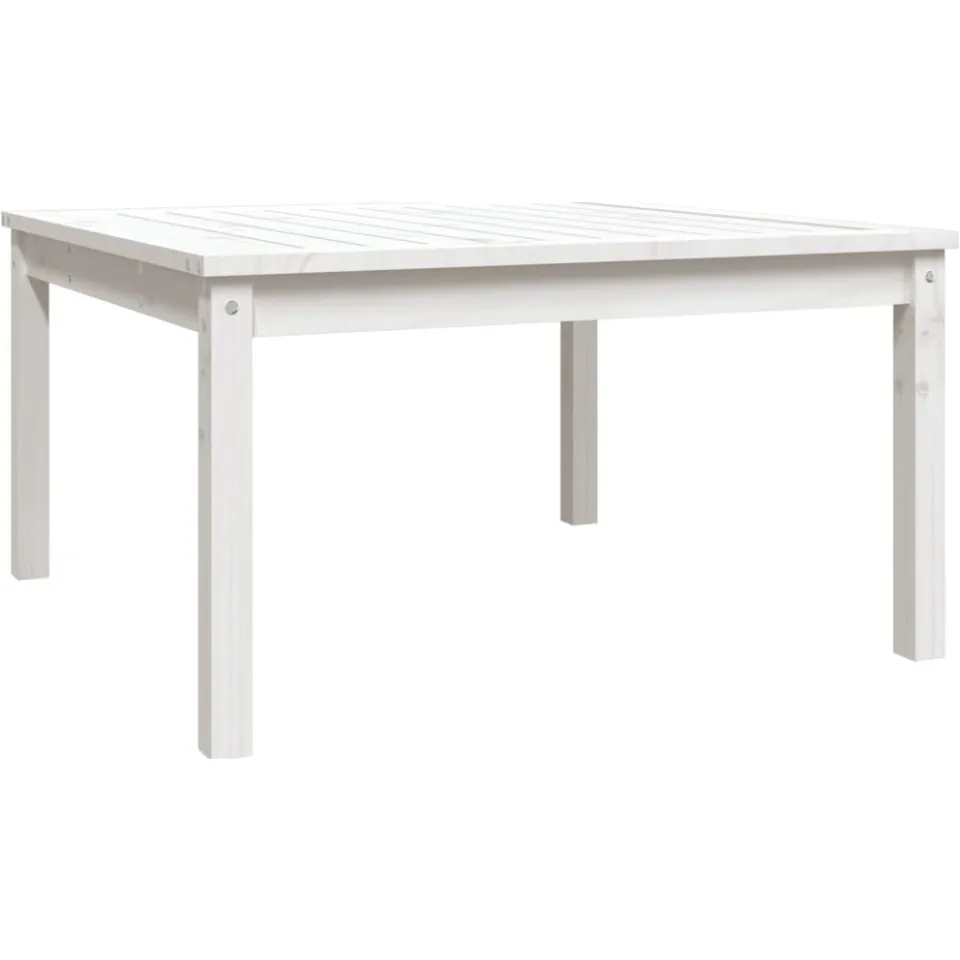 vidaXL Tuintafel 82,5x82,5x45 cm massief grenenhout wit, foto 4