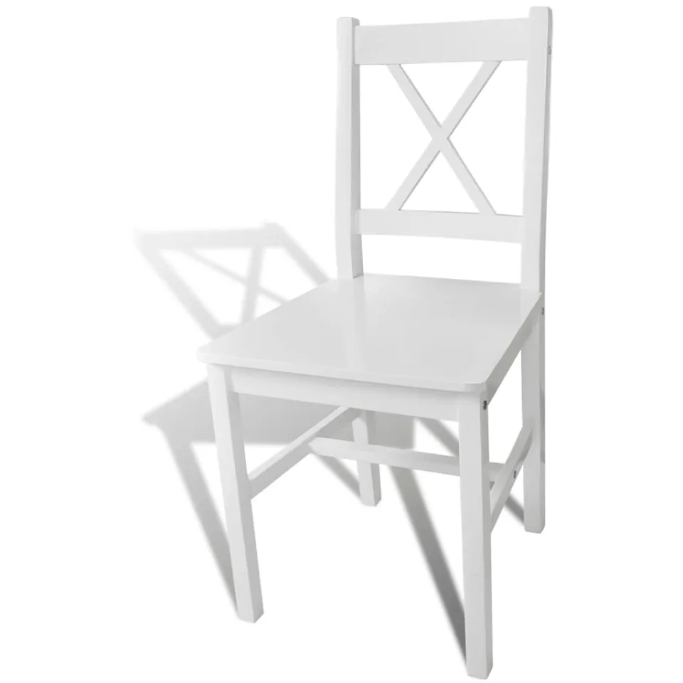 vidaXL Eetkamerstoelen 2 st grenenhout wit, foto 3