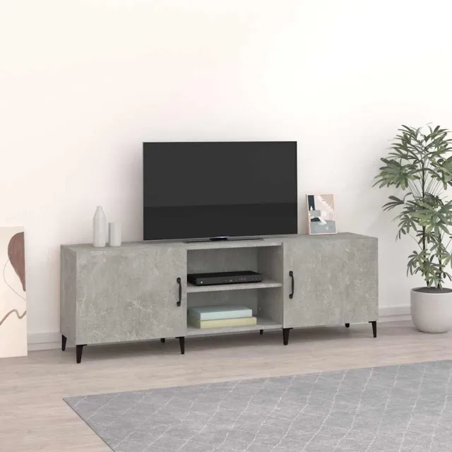 vidaXL Tv-meubel 150x30x50 cm bewerkt hout betongrijs grijs, foto 2
