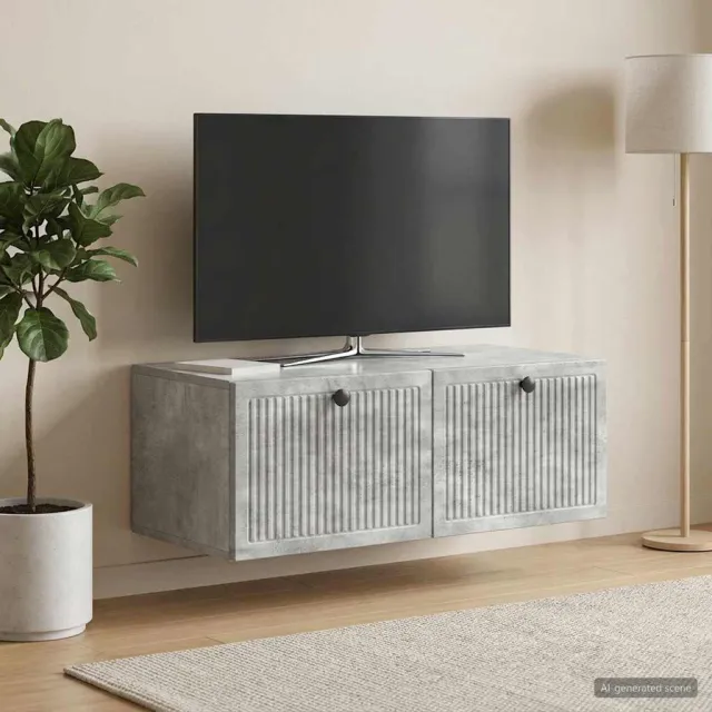 vidaXL Wandbeugel TV-kast Betongrijs 78,5 x 41 x 30 cm Bewerkt hout
