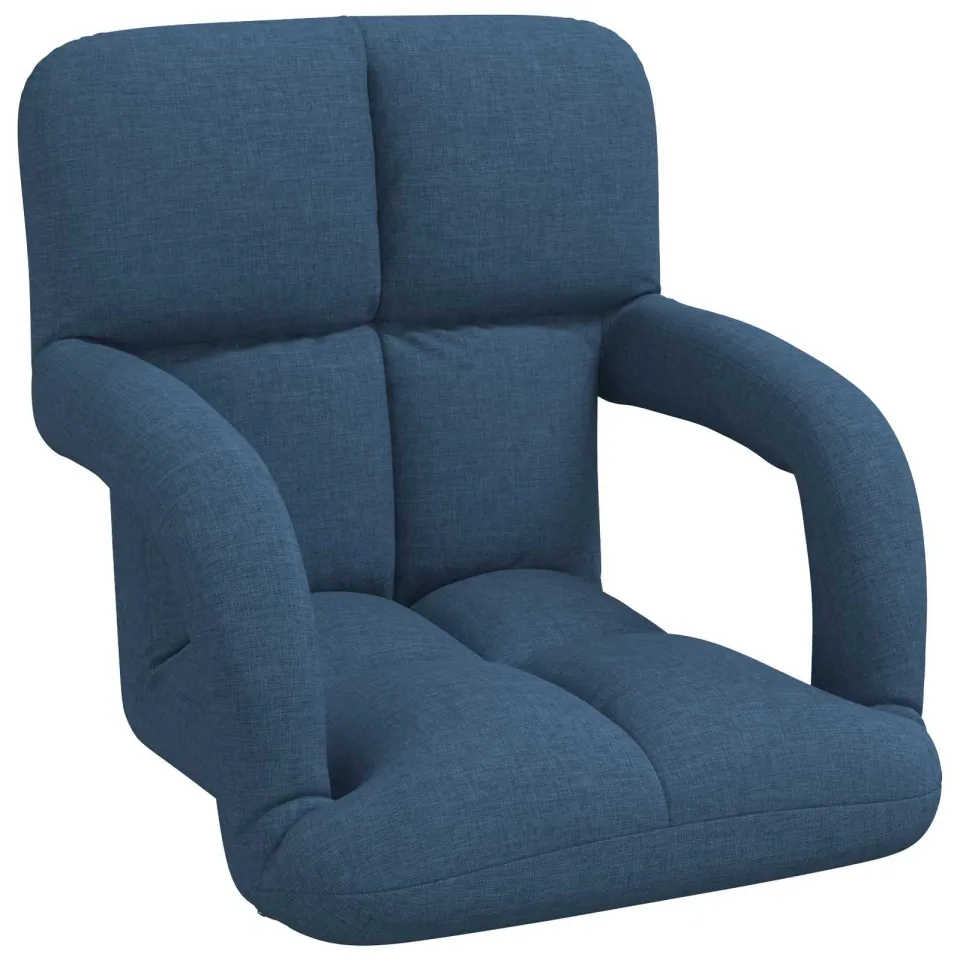 vidaXL Verstelbare vloerstoel met armleuning 5 Posities Stof Blauw