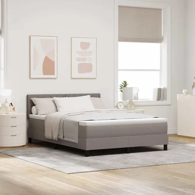 vidaXL Boxspringbed met hoofdeinde Taupe 160 x 200 cm Stof