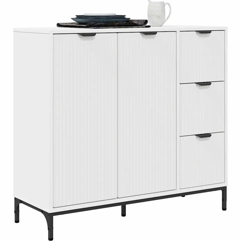 vidaXL Dressoir Wit 89,5 x 33 x 82 cm Bewerkt hout