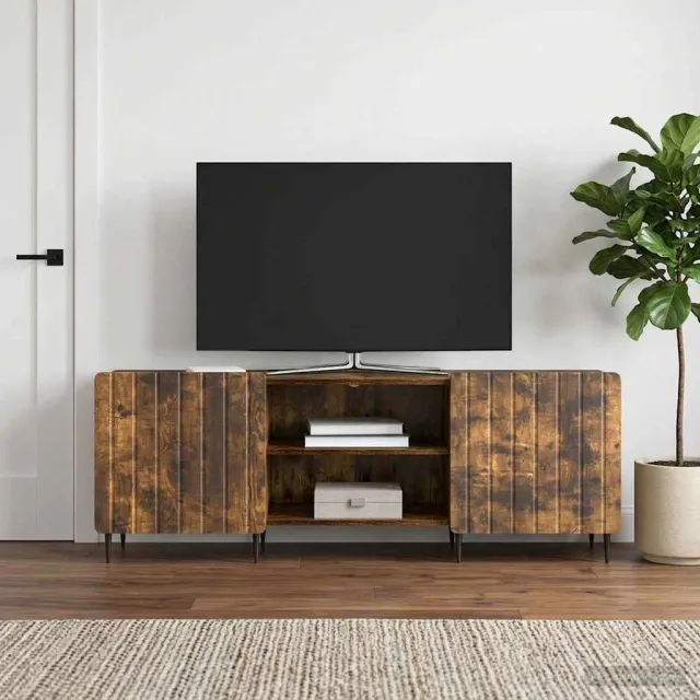vidaXL TV-kast Gerookt eiken 150 x 31 x 52 cm Bewerkt hout, foto 2