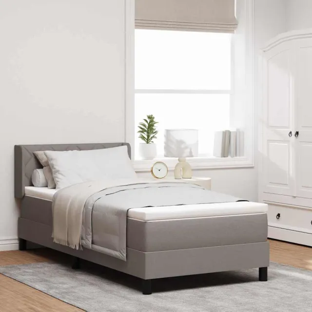vidaXL Boxspringbed met hoofdeinde Taupe 190 x 90 cm Stof