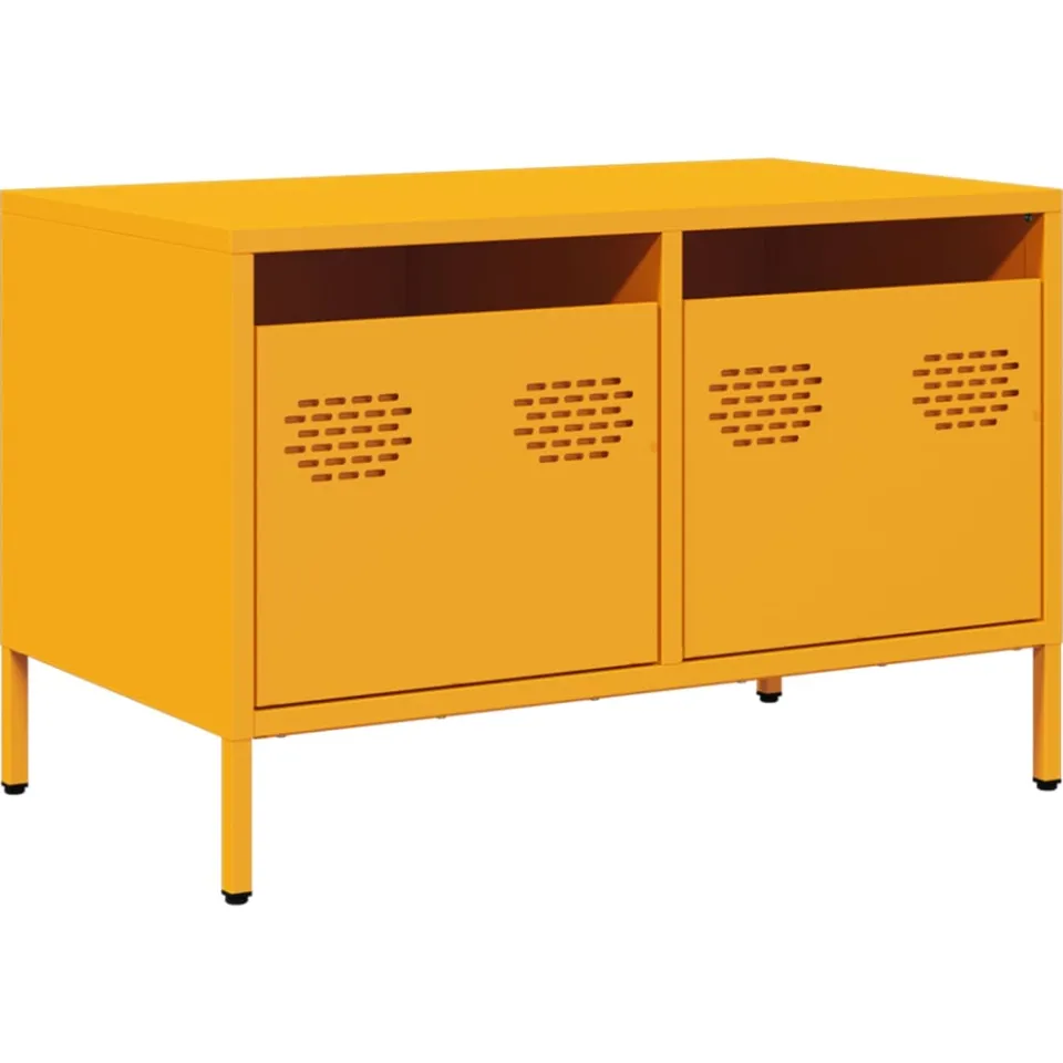 vidaXL Tv-meubel 68x39x43,5 cm koudgewalst staal mosterdgeel, foto 3
