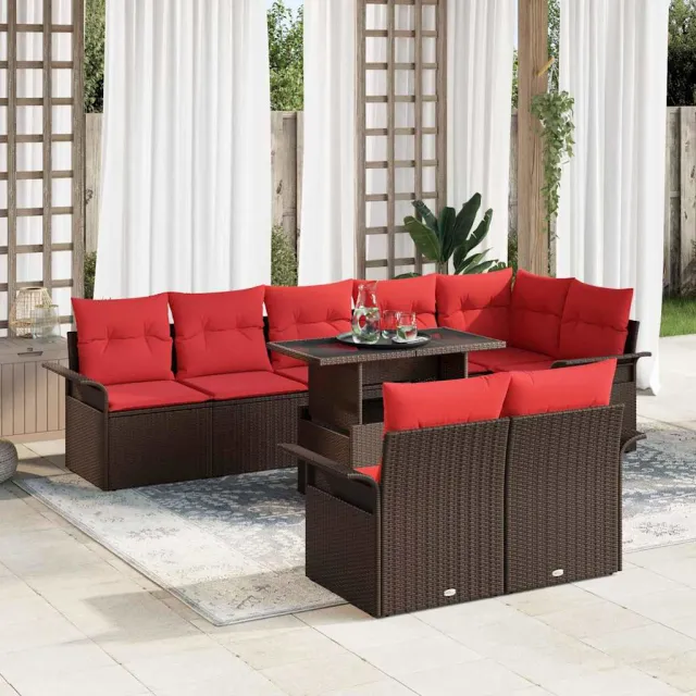 vidaXL Tuin Sofa Set 9 st Bruin Poly riet, foto 2