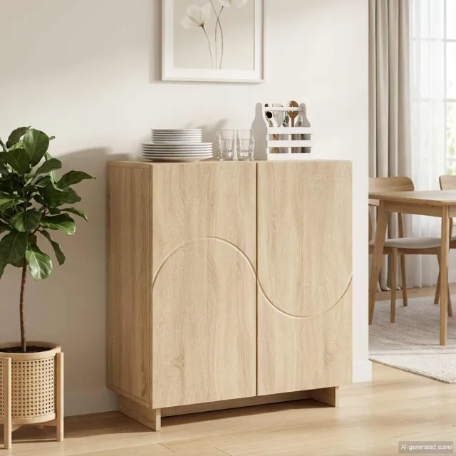 vidaXL Dressoir Sonoma Eiken 67 x 34,5 x 75 cm Bewerkt hout Bruin