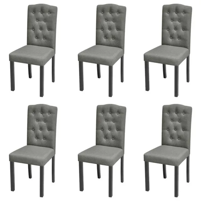 vidaXL Eetkamerstoelen 6 st stof grijs