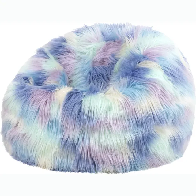 Icon Kingston Kinderzitzak Stoel - Fluffy Pluche Imitatiebont - Eenhoorn