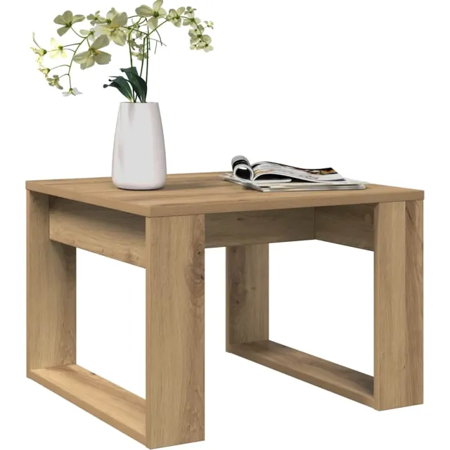 vidaXL Bijzettafel 50x50x35 cm bewerkt hout artisanaal eikenkleurig, foto 2