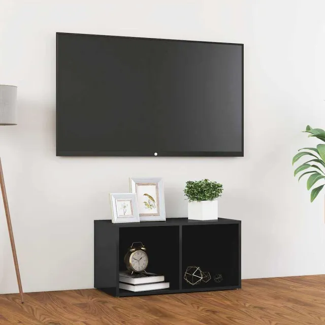 vidaXL Tv-meubel 72x35x36,5 cm bewerkt hout hoogglans grijs, foto 2