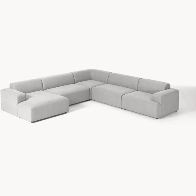 Westwing Collection Hoekbank Melva Grijs