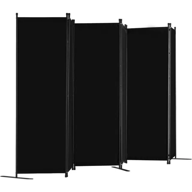 Vevor Scheidingsscherm 3110 mm 6 Panelen Privacyscherm Zwart Kantoor