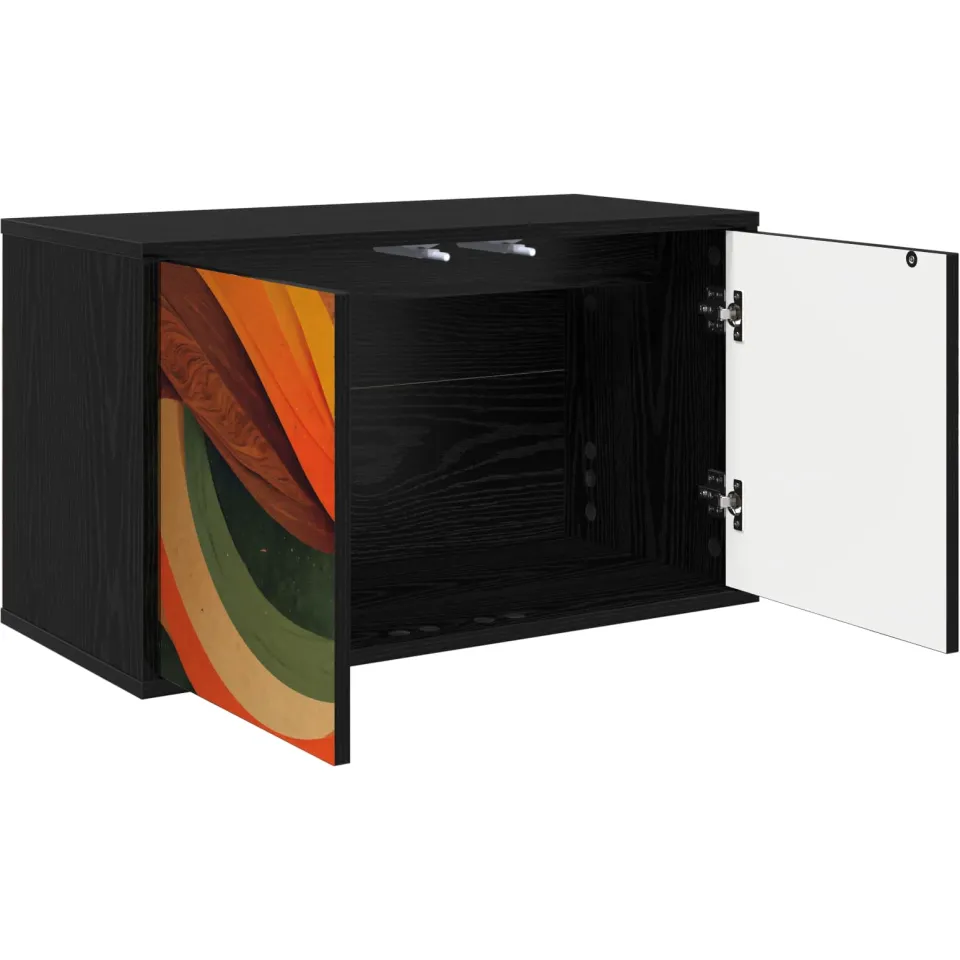 vidaXL Wandgemonteerd tv-meubel BONN 69 x 33 x 40 cm Zwart eiken