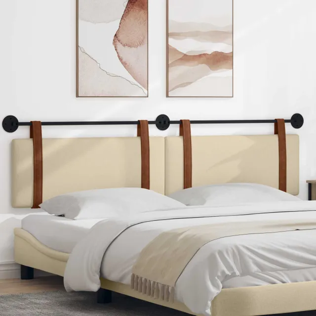vidaXL Hangend hoofdbord Crème Antiek PU