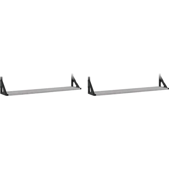 vidaXL Wandschappen - 2 - st - 80x15x15,5 - cm - bewerkt - hout - grijs - sonoma - eiken grijs sonoma eiken