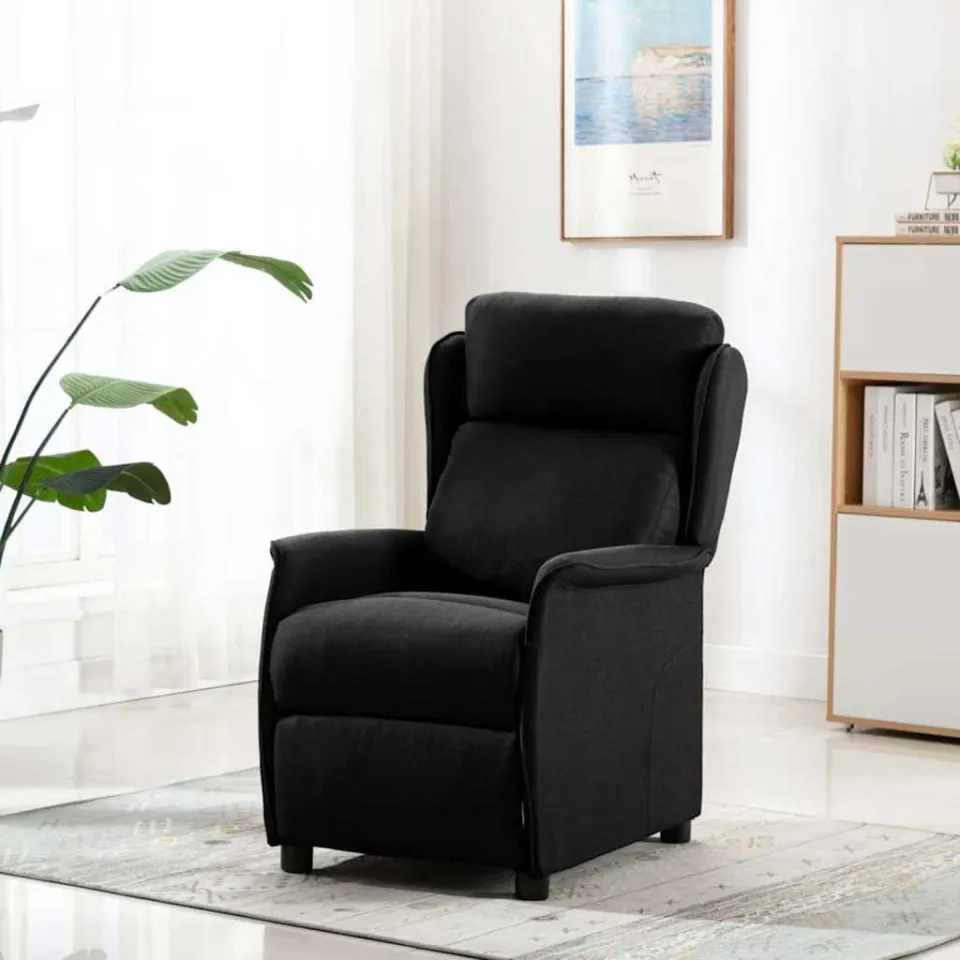 vidaXL Massagestoel Zwart 93.5 x 67.5 x 101.5 cm Stof, foto 2