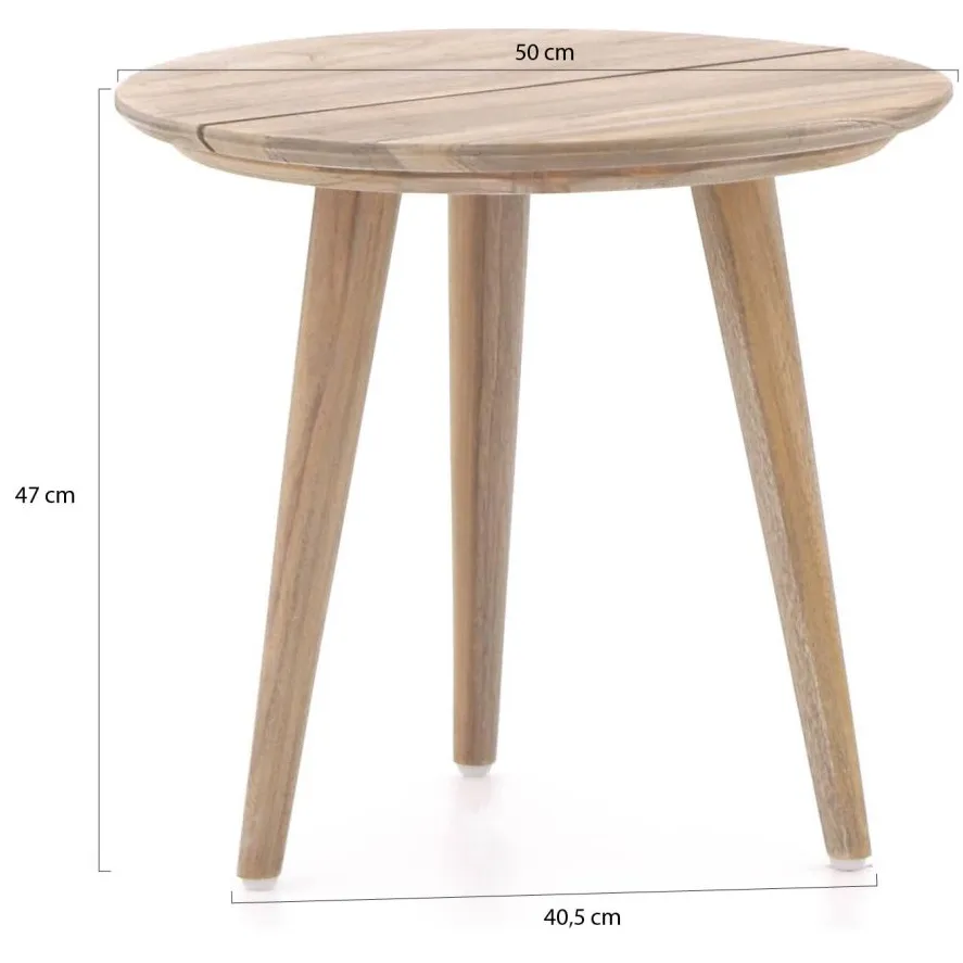 ROUGH Furniture ROUGH-K bijzet tuintafel ø 50cm bruin, foto 2