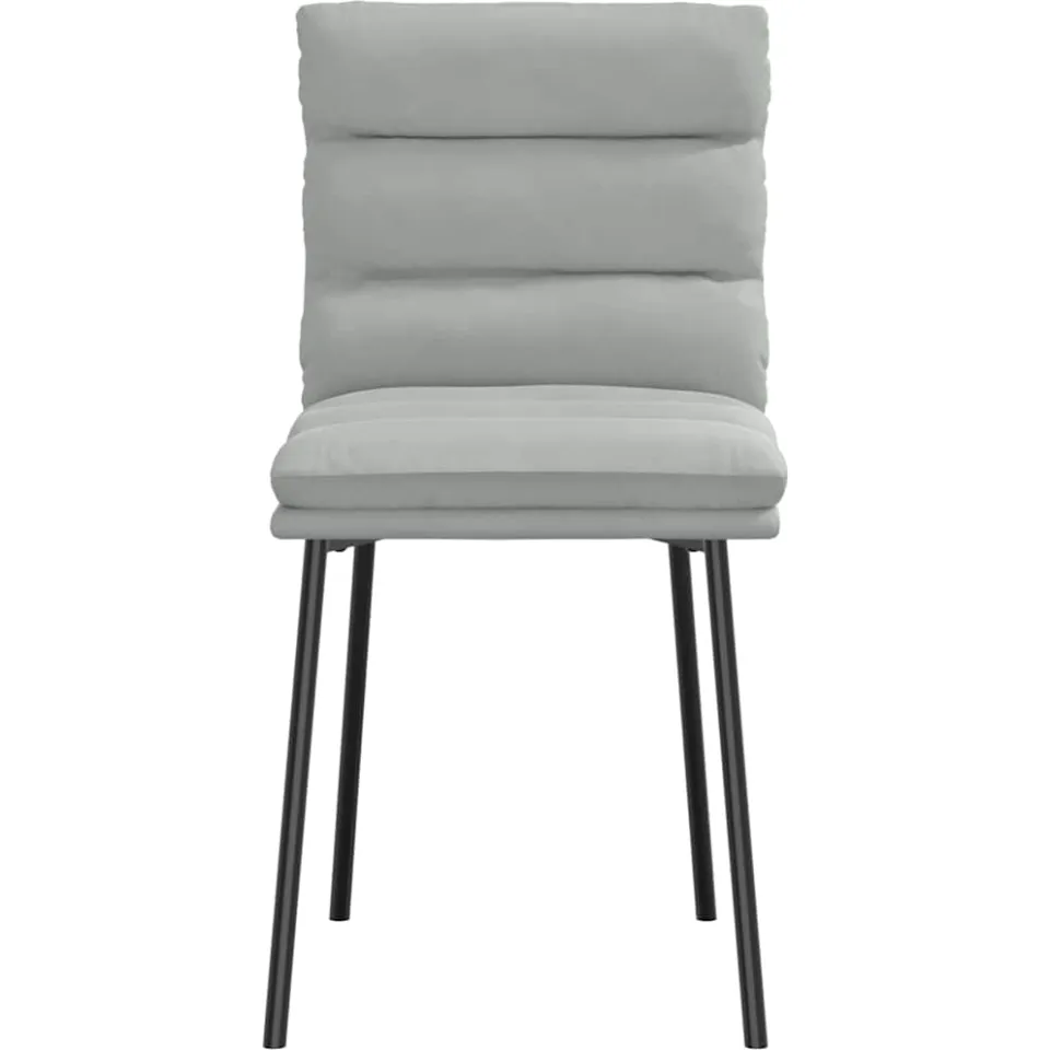 vidaXL Eetkamerstoelen 6 st fluweel lichtgrijs grijs, foto 4