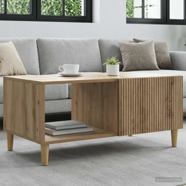 vidaXL Salontafel Artisanaal eiken 90 x 50 x 40 cm Bewerkt hout, foto 2