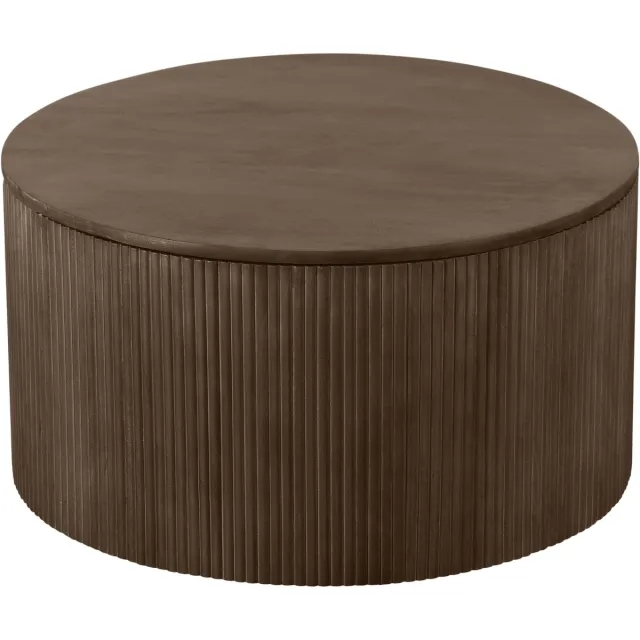 Lewis & Loft Salontafel Lonne - FSC® mangohout - Met opbergruimte - ⌀70 cm - Bruin