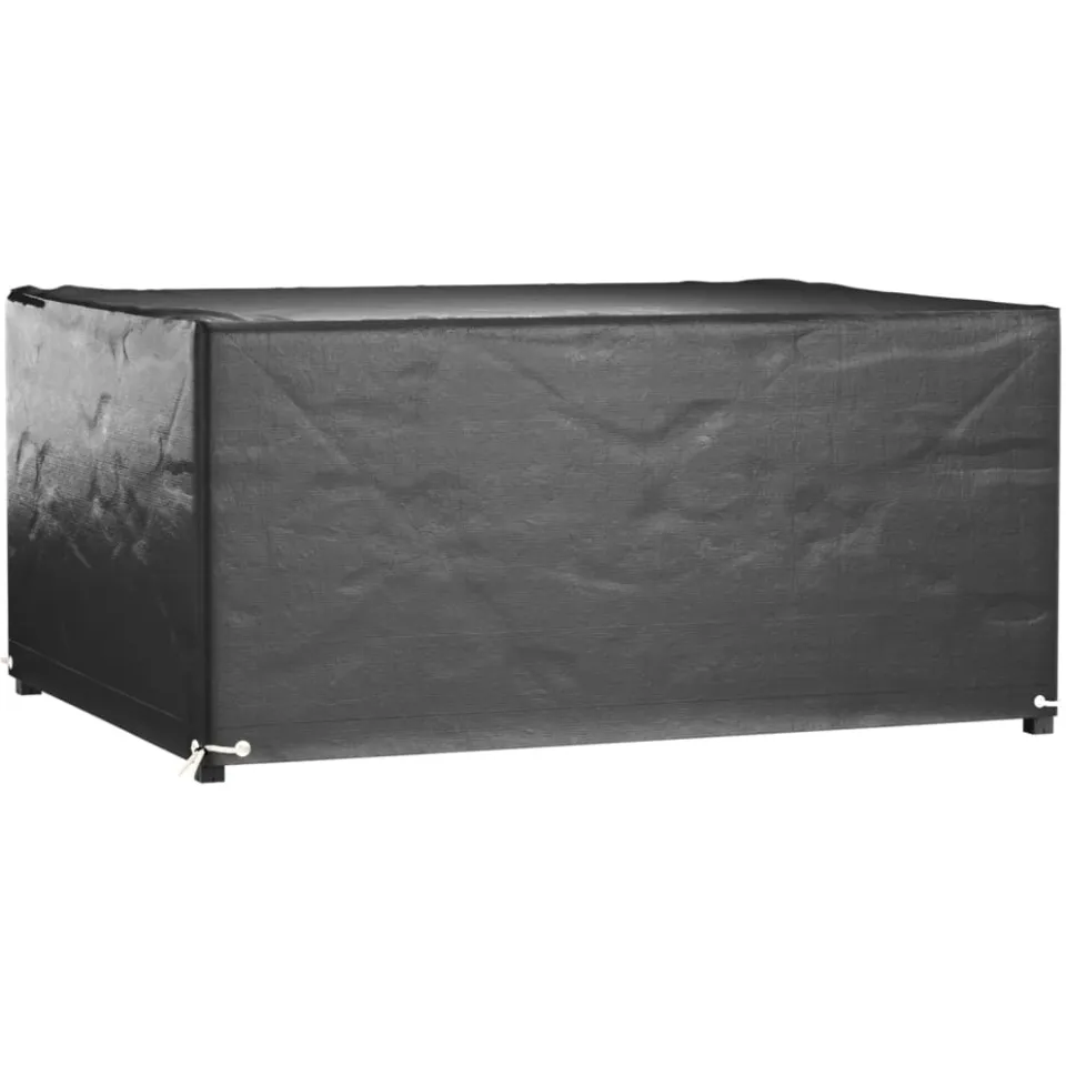 vidaXL Tuinmeubelhoezen 2 st 8 oogjes rechthoekig 180x135x80 cm zwart, foto 2