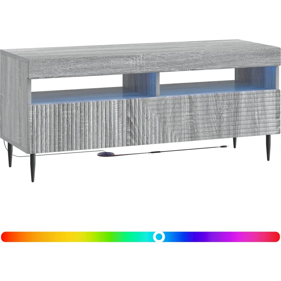 vidaXL LED tv-meubel HAARLEM 100 x 35 x 43 cm Grijs Sonoma, foto 3