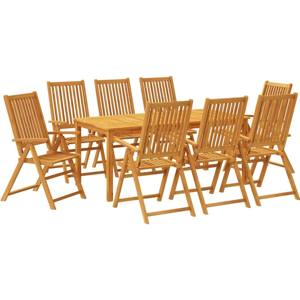vidaXL 9-delige Tuinset 180x90x75 cm massief acaciahout Bruin