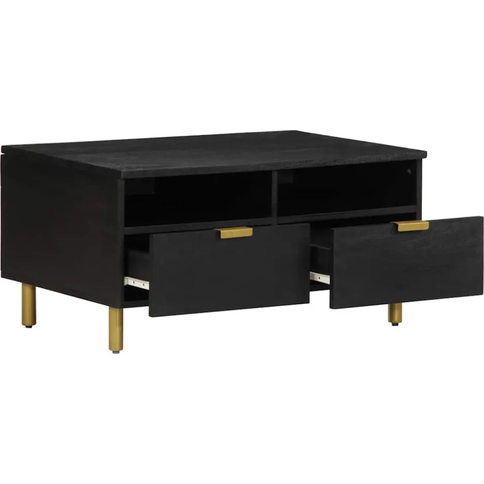 vidaXL Salontafel 80x54x40 cm bewerkt hout zwart, foto 2