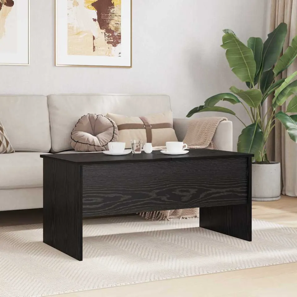 vidaXL Salontafel Zwart Eiken 102 x 50,5 x 46,5 cm Bewerkt hout, foto 4