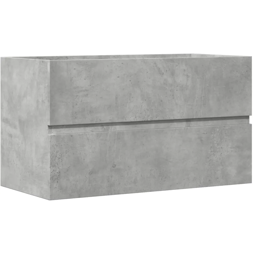 vidaXL Wastafelkast 90x38,5x45 cm spaanplaat betongrijs grijs, foto 3