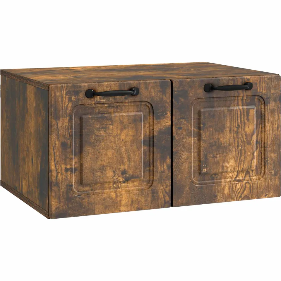 vidaXL Wandbeugel TV-kast Gerookt eiken 59,5 x 41 x 30 cm Bewerkt hout, foto 3