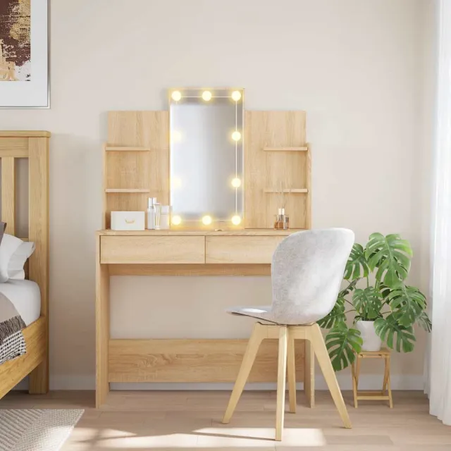 vidaXL Kaptafel met LED-verlichting 96x40x142 cm sonoma eikenkleurig, foto 2