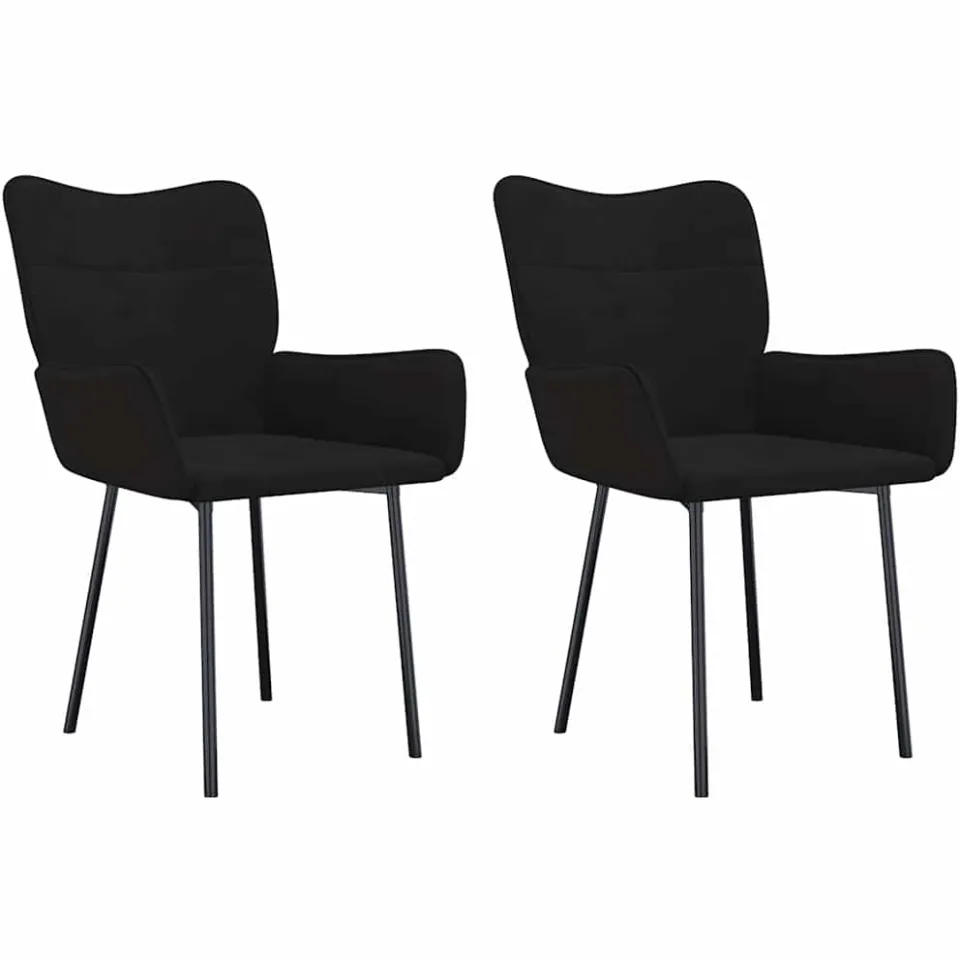 vidaXL Eetkamerstoelen 2 st fluweel zwart
