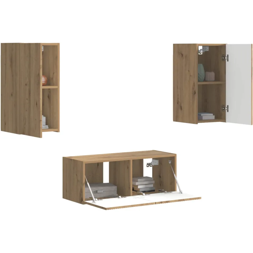 vidaXL Tv-meubelset 6 st Artisan Eiken Bewerkt hout, foto 2