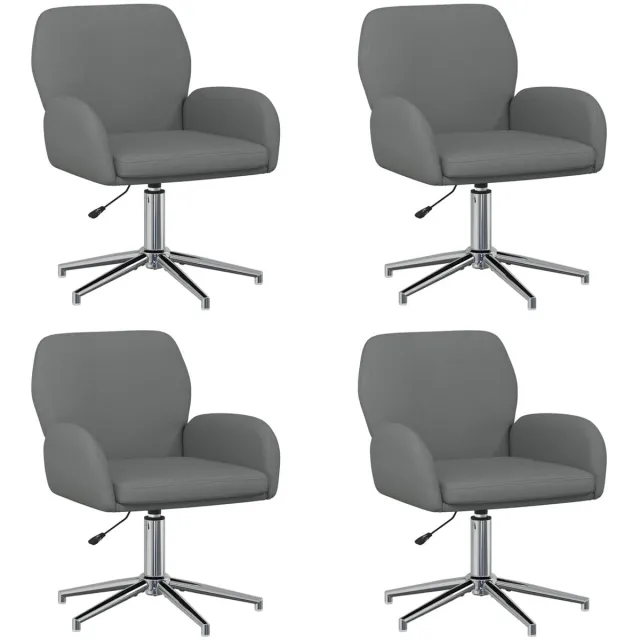 vidaXL Draaibureau - stoelen - 4 - st - Stof - 54 - x - 58 - x - 90 - cm - Donkergrijs