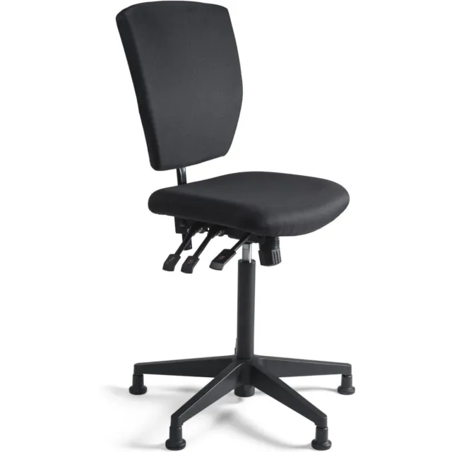 Workliving Werkstoel C Comfort Hoog - Nylon onderstel - Glijdoppen - (N)EN 1335 - Baliestoel - Kassastoel Zwart met zwart onderstel